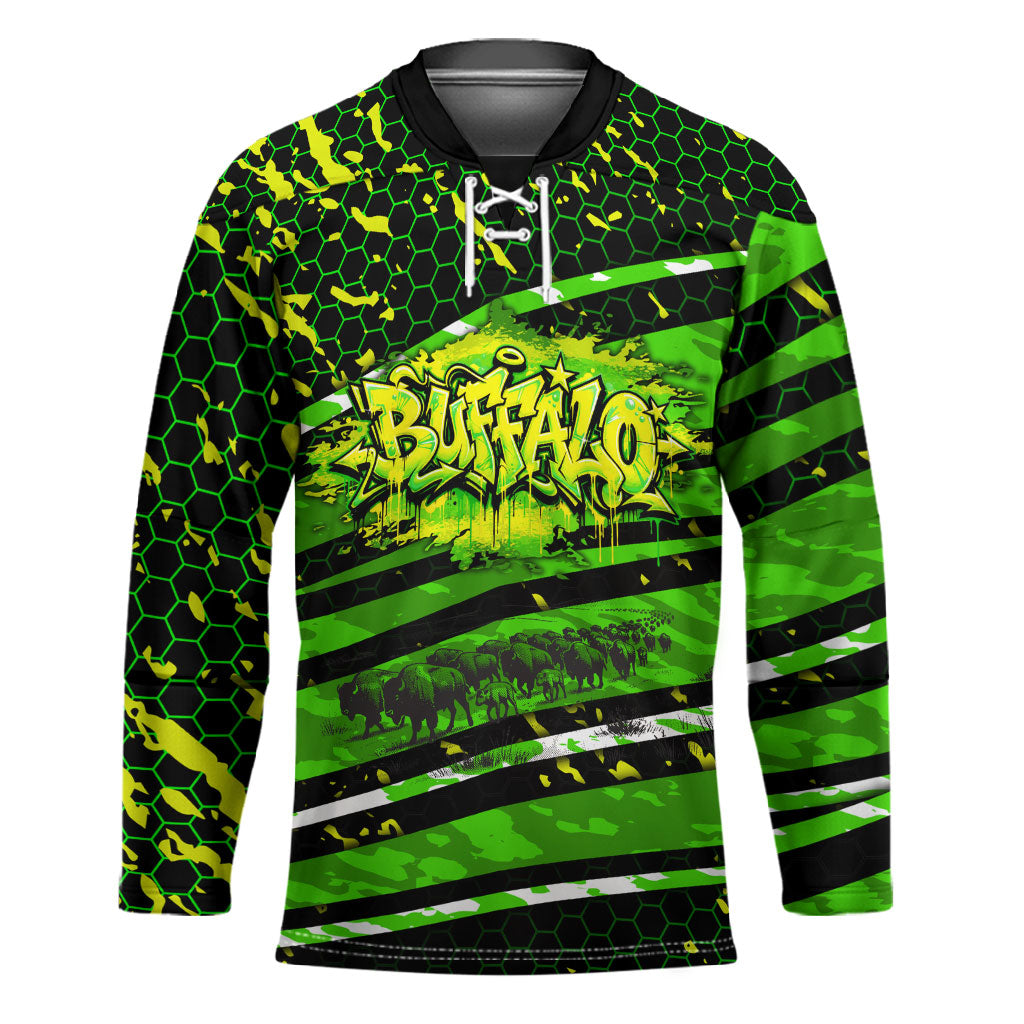 Buffalo Soldiers 10th Cavalry Regiment Hockey Jersey Graffiti Urban Streetwear Style Graphic Art