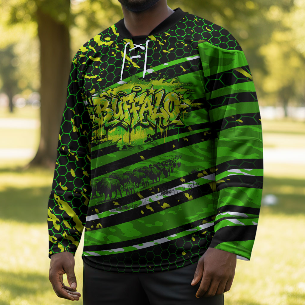 Buffalo Soldiers 10th Cavalry Regiment Hockey Jersey Graffiti Urban Streetwear Style Graphic Art