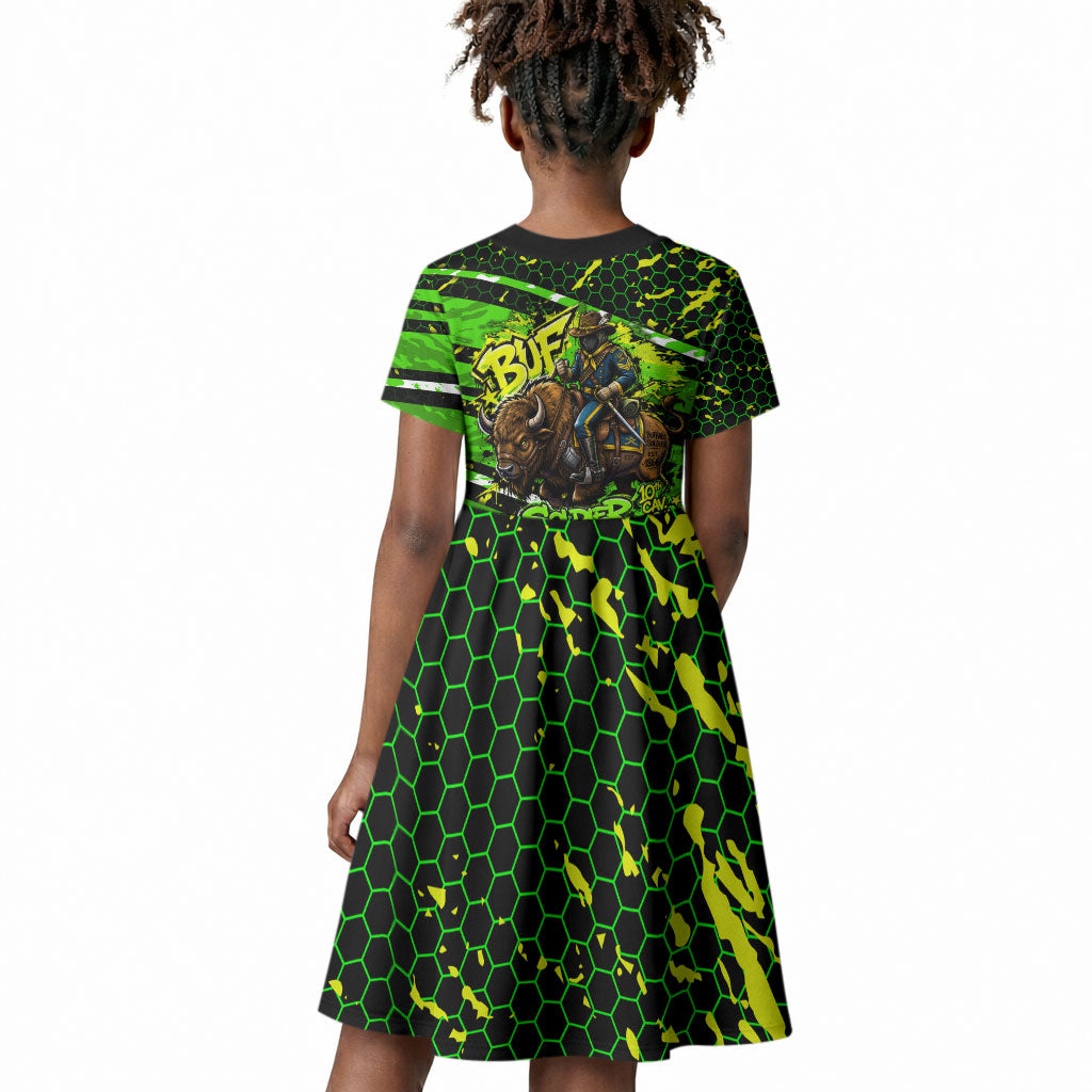 Buffalo Soldiers 10th Cavalry Regiment Kid Short Sleeve Dress Graffiti Urban Streetwear Style Graphic Art