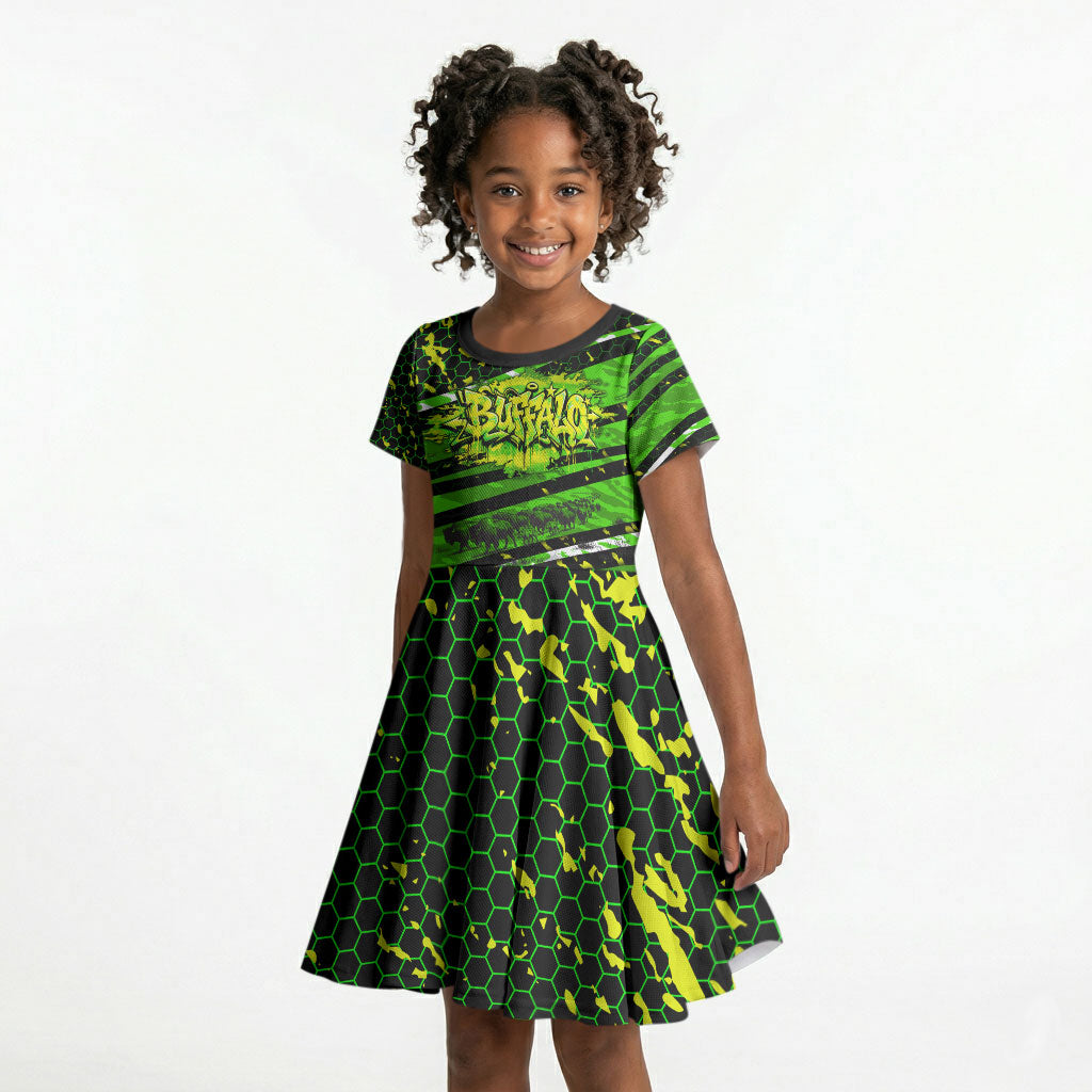 Buffalo Soldiers 10th Cavalry Regiment Kid Short Sleeve Dress Graffiti Urban Streetwear Style Graphic Art