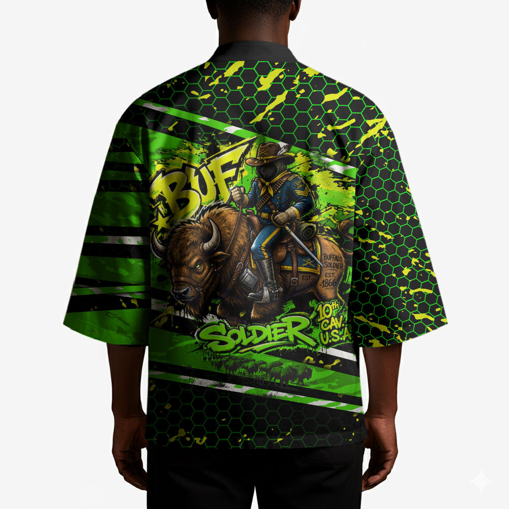Buffalo Soldiers 10th Cavalry Regiment Kimono Graffiti Urban Streetwear Style Graphic Art