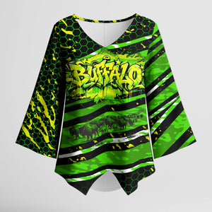 Buffalo Soldiers 10th Cavalry Regiment Kimono Sleeve Blouse Graffiti Urban Streetwear Style Graphic Art