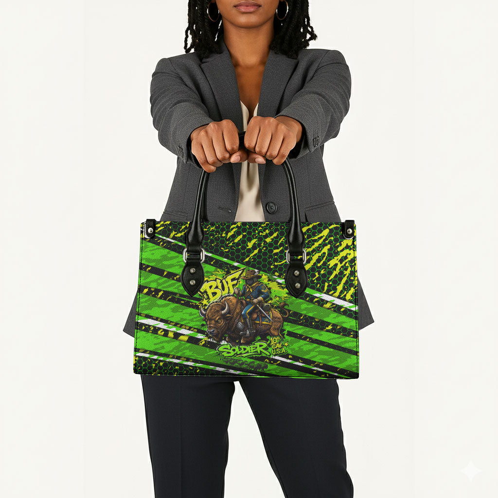 Buffalo Soldiers 10th Cavalry Regiment Leather Bag Graffiti Urban Streetwear Style Graphic Art
