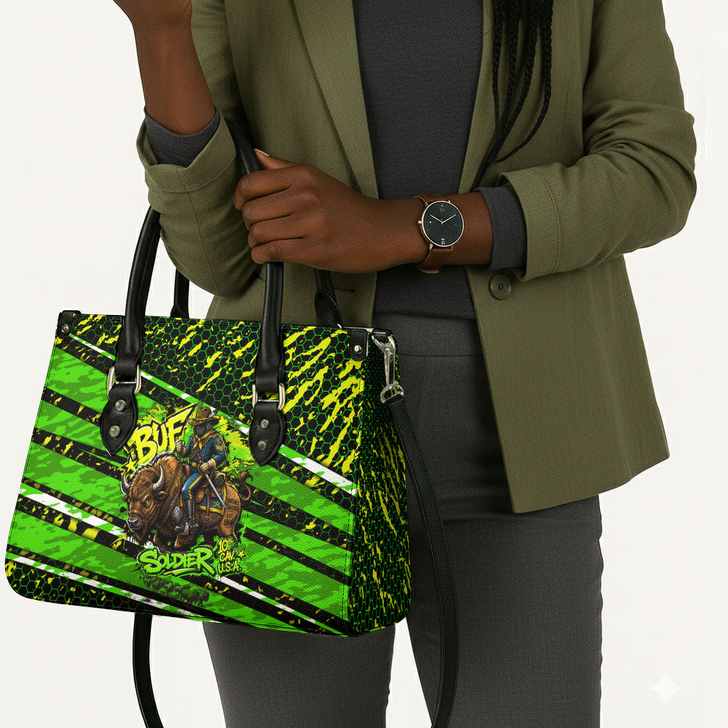 Buffalo Soldiers 10th Cavalry Regiment Leather Bag Graffiti Urban Streetwear Style Graphic Art