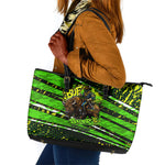 Buffalo Soldiers 10th Cavalry Regiment Leather Tote Bag Graffiti Urban Streetwear Style Graphic Art