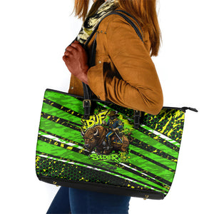 Buffalo Soldiers 10th Cavalry Regiment Leather Tote Bag Graffiti Urban Streetwear Style Graphic Art