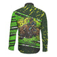 Buffalo Soldiers 10th Cavalry Regiment Long Sleeve Button Shirt Graffiti Urban Streetwear Style Graphic Art