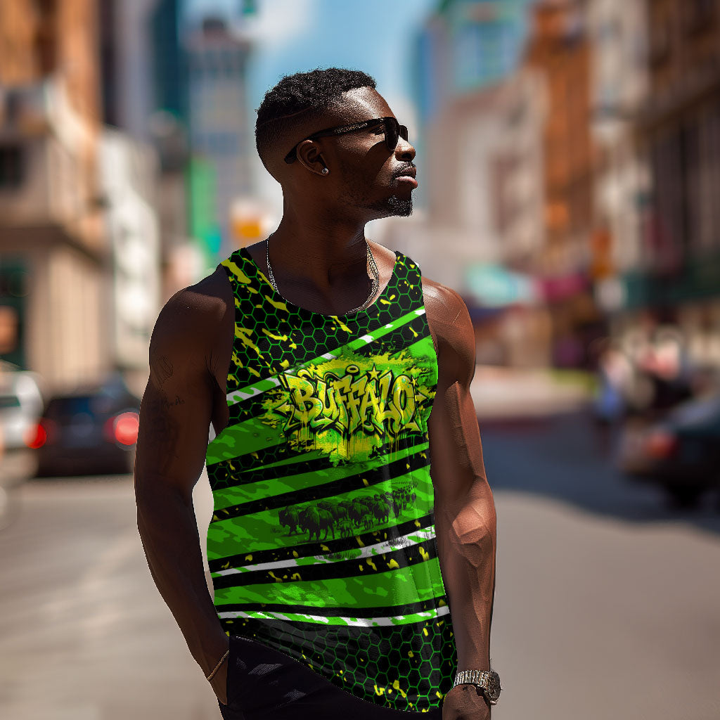 Buffalo Soldiers 10th Cavalry Regiment Men Tank Top Graffiti Urban Streetwear Style Graphic Art
