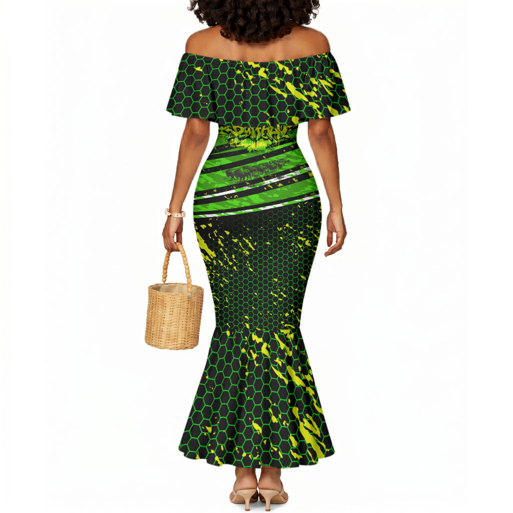 Buffalo Soldiers 10th Cavalry Regiment Mermaid Dress Graffiti Urban Streetwear Style Graphic Art