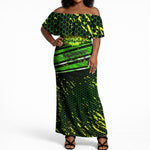 Buffalo Soldiers 10th Cavalry Regiment Off Shoulder Maxi Dress Graffiti Urban Streetwear Style Graphic Art