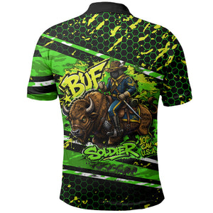 Buffalo Soldiers 10th Cavalry Regiment Polo Shirt Graffiti Urban Streetwear Style Graphic Art