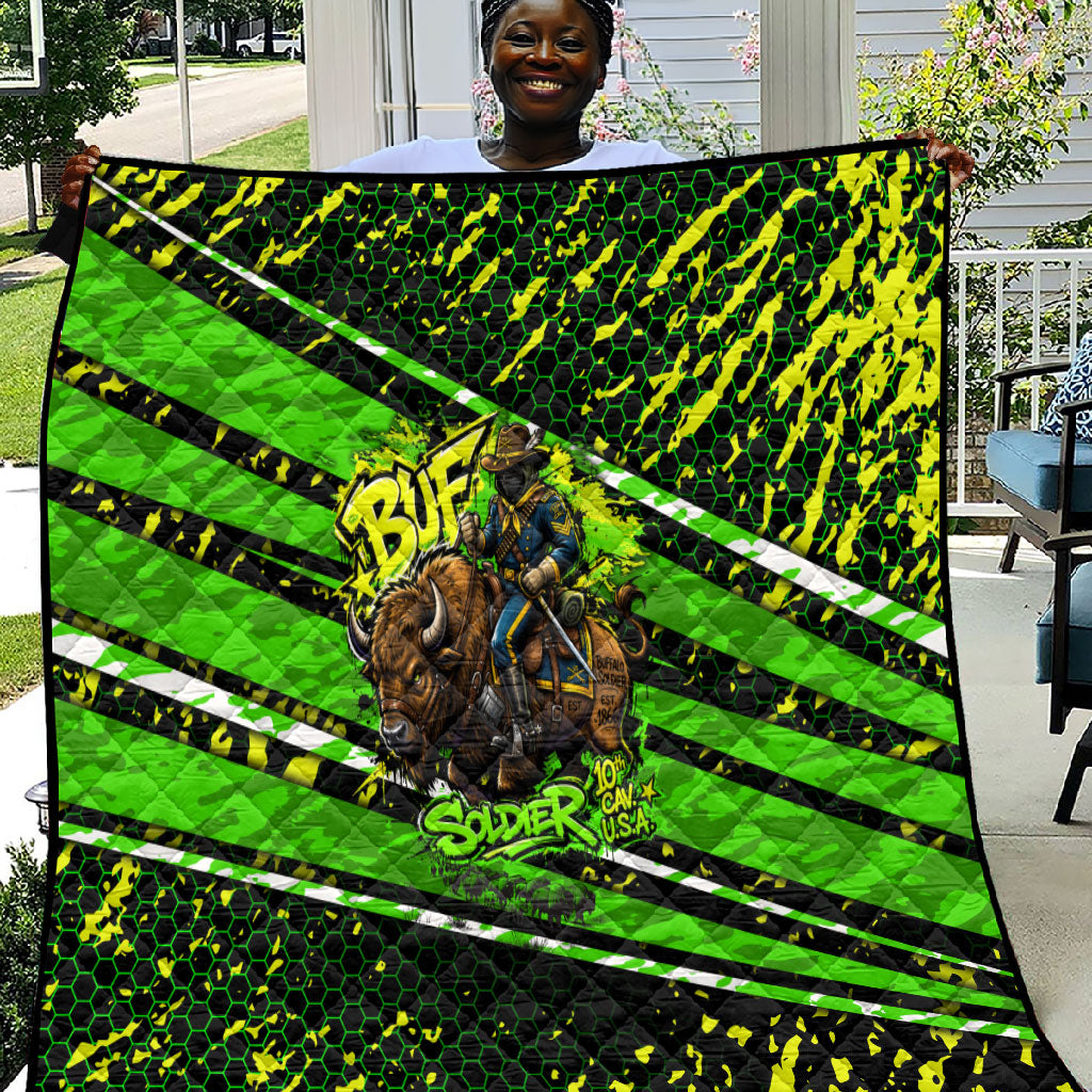 Buffalo Soldiers 10th Cavalry Regiment Quilt Graffiti Urban Streetwear Style Graphic Art