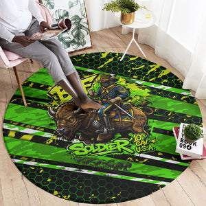 Buffalo Soldiers 10th Cavalry Regiment Round Carpet Graffiti Urban Streetwear Style Graphic Art