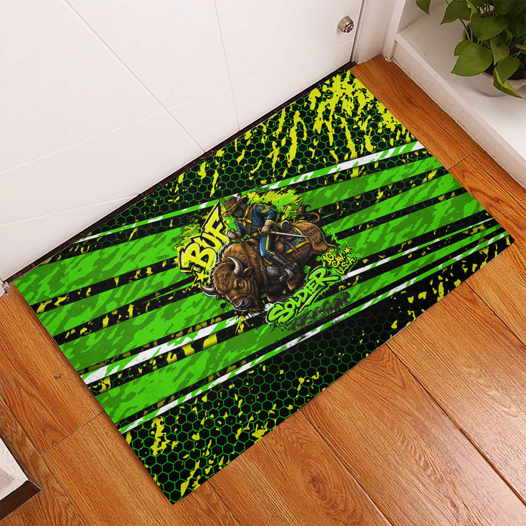 Buffalo Soldiers 10th Cavalry Regiment Rubber Doormat Graffiti Urban Streetwear Style Graphic Art