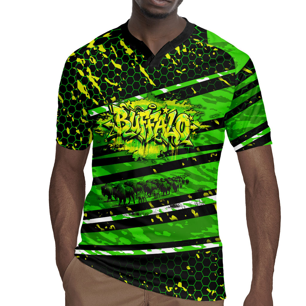 Buffalo Soldiers 10th Cavalry Regiment Rugby Jersey Graffiti Urban Streetwear Style Graphic Art