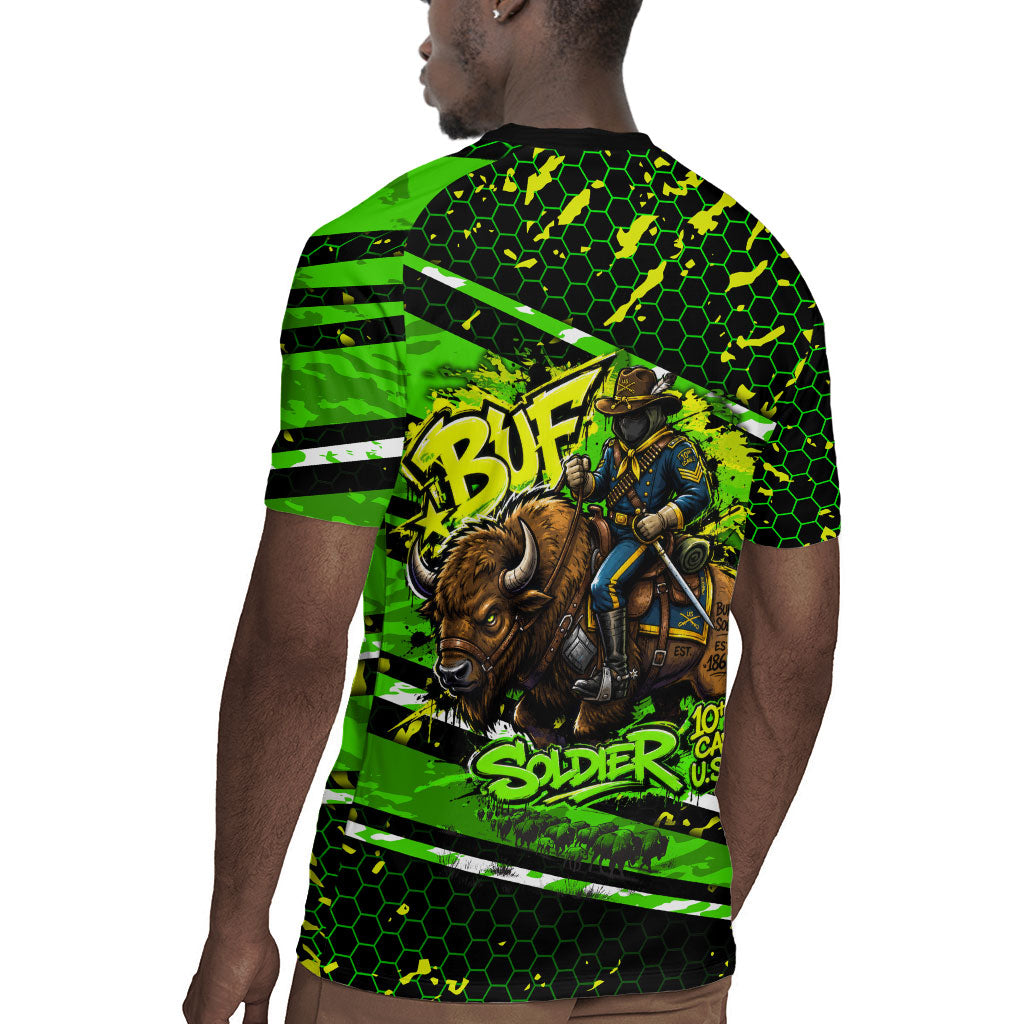 Buffalo Soldiers 10th Cavalry Regiment Rugby Jersey Graffiti Urban Streetwear Style Graphic Art