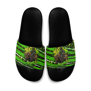 Buffalo Soldiers 10th Cavalry Regiment Slide Sandals Graffiti Urban Streetwear Style Graphic Art