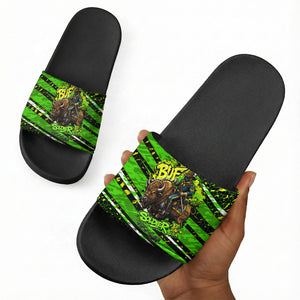 Buffalo Soldiers 10th Cavalry Regiment Slide Sandals Graffiti Urban Streetwear Style Graphic Art
