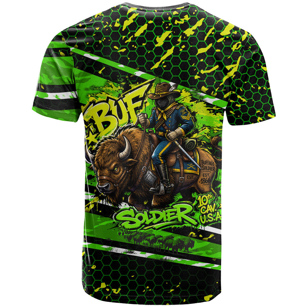 Buffalo Soldiers 10th Cavalry Regiment T shirt Graffiti Urban Streetwear Style Graphic Art