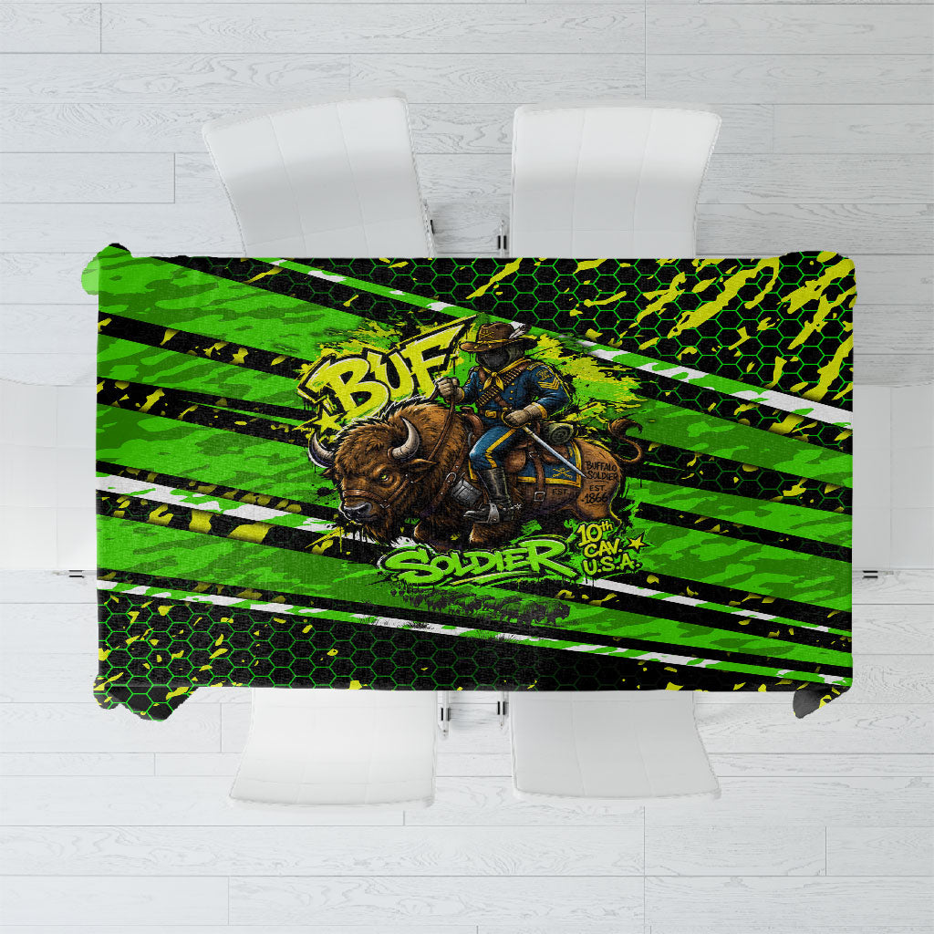 Buffalo Soldiers 10th Cavalry Regiment Tablecloth Graffiti Urban Streetwear Style Graphic Art