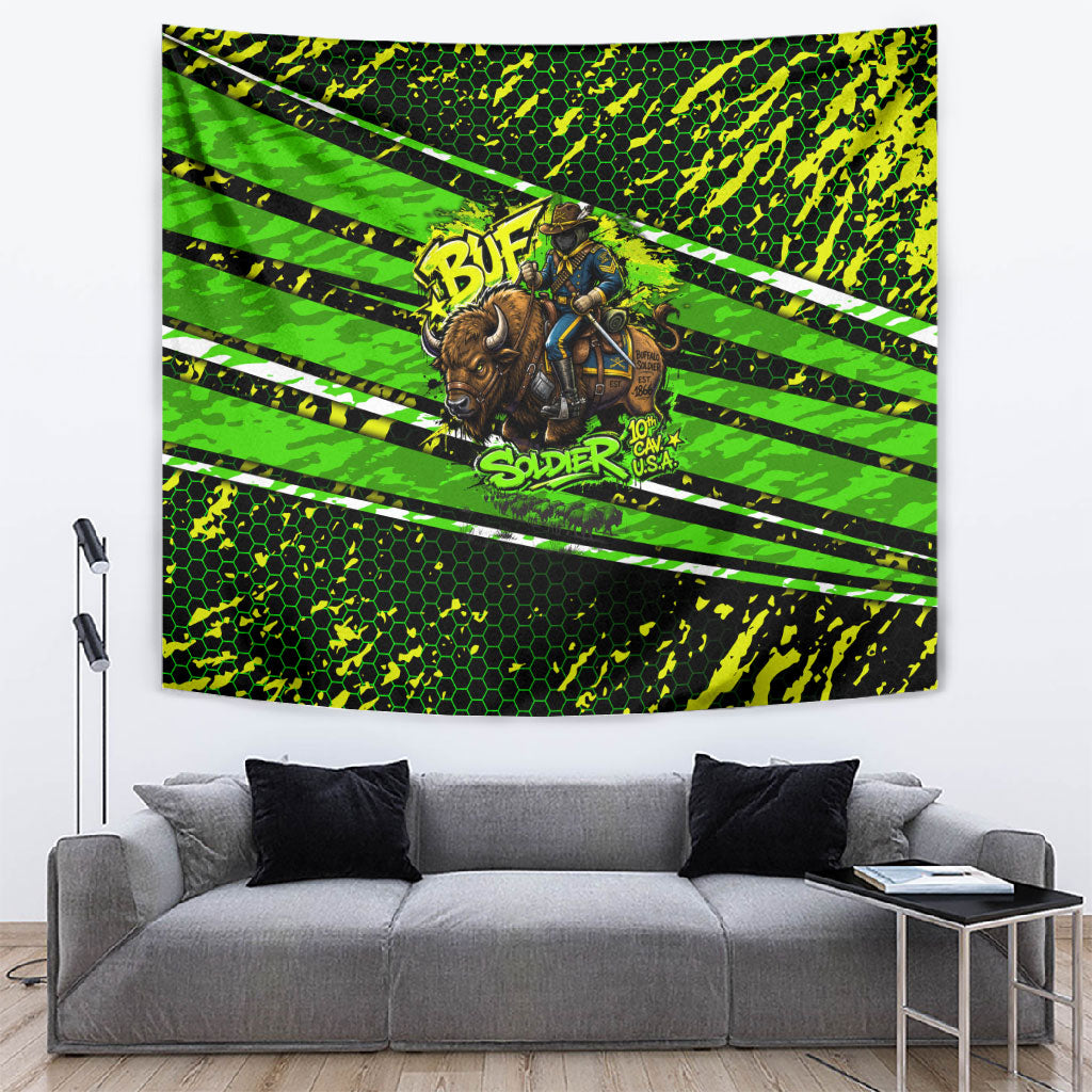 Buffalo Soldiers 10th Cavalry Regiment Tapestry Graffiti Urban Streetwear Style Graphic Art