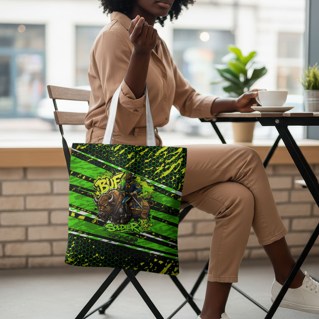 Buffalo Soldiers 10th Cavalry Regiment Tote Bag Graffiti Urban Streetwear Style Graphic Art