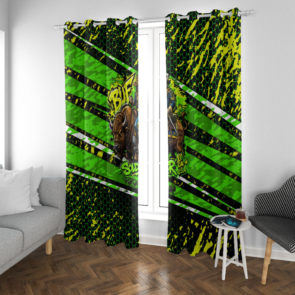 Buffalo Soldiers 10th Cavalry Regiment Window Curtain Graffiti Urban Streetwear Style Graphic Art