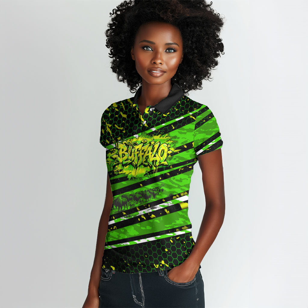 Buffalo Soldiers 10th Cavalry Regiment Women Polo Shirt Graffiti Urban Streetwear Style Graphic Art