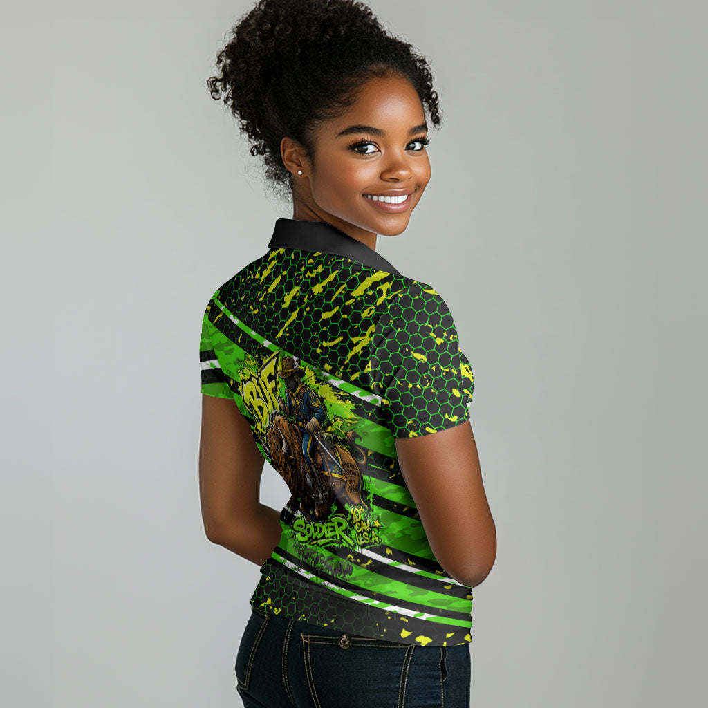 Buffalo Soldiers 10th Cavalry Regiment Women Polo Shirt Graffiti Urban Streetwear Style Graphic Art
