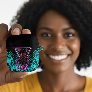 Buffalo Soldiers 9th Cavalry Regiment AirPods Case Cyberpunk Synthwave Neon Futuristic Graphic Art