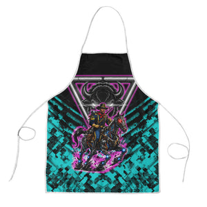 Buffalo Soldiers 9th Cavalry Regiment Apron Cyberpunk Synthwave Neon Futuristic Graphic Art
