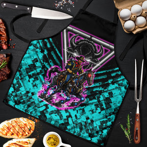 Buffalo Soldiers 9th Cavalry Regiment Apron Cyberpunk Synthwave Neon Futuristic Graphic Art