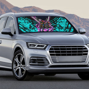 Buffalo Soldiers 9th Cavalry Regiment Auto Sun Shade Cyberpunk Synthwave Neon Futuristic Graphic Art
