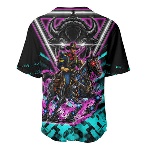 Buffalo Soldiers 9th Cavalry Regiment Baseball Jersey Cyberpunk Synthwave Neon Futuristic Graphic Art