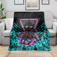 Buffalo Soldiers 9th Cavalry Regiment Blanket Cyberpunk Synthwave Neon Futuristic Graphic Art
