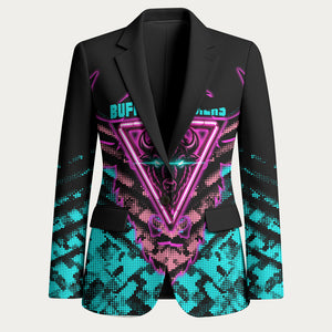 Buffalo Soldiers 9th Cavalry Regiment Blazer Cyberpunk Synthwave Neon Futuristic Graphic Art