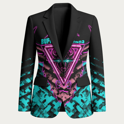 Buffalo Soldiers 9th Cavalry Regiment Blazer Cyberpunk Synthwave Neon Futuristic Graphic Art