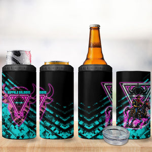 Buffalo Soldiers 9th Cavalry Regiment 4 in 1 Can Cooler Tumbler Cyberpunk Synthwave Neon Futuristic Graphic Art