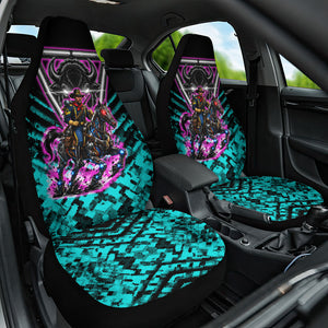 Buffalo Soldiers 9th Cavalry Regiment Car Seat Cover Cyberpunk Synthwave Neon Futuristic Graphic Art