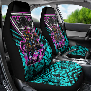 Buffalo Soldiers 9th Cavalry Regiment Car Seat Cover Cyberpunk Synthwave Neon Futuristic Graphic Art