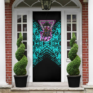 Buffalo Soldiers 9th Cavalry Regiment Door Cover Cyberpunk Synthwave Neon Futuristic Graphic Art