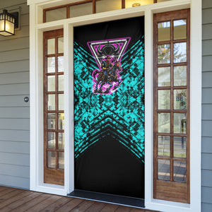 Buffalo Soldiers 9th Cavalry Regiment Door Cover Cyberpunk Synthwave Neon Futuristic Graphic Art