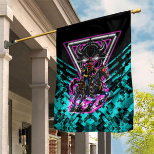 Buffalo Soldiers 9th Cavalry Regiment Garden Flag Cyberpunk Synthwave Neon Futuristic Graphic Art