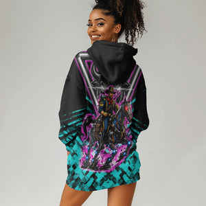 Buffalo Soldiers 9th Cavalry Regiment Hoodie Dress Cyberpunk Synthwave Neon Futuristic Graphic Art