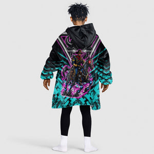 Buffalo Soldiers 9th Cavalry Regiment Kid Wearable Blanket Hoodie Cyberpunk Synthwave Neon Futuristic Graphic Art
