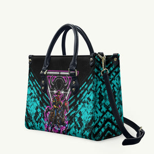Buffalo Soldiers 9th Cavalry Regiment Leather Bag Cyberpunk Synthwave Neon Futuristic Graphic Art
