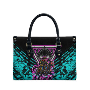 Buffalo Soldiers 9th Cavalry Regiment Leather Bag Cyberpunk Synthwave Neon Futuristic Graphic Art