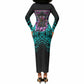 Buffalo Soldiers 9th Cavalry Regiment Long Sleeve Bodycon Dress Cyberpunk Synthwave Neon Futuristic Graphic Art