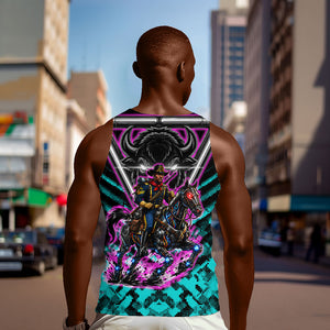 Buffalo Soldiers 9th Cavalry Regiment Men Tank Top Cyberpunk Synthwave Neon Futuristic Graphic Art