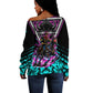 Buffalo Soldiers 9th Cavalry Regiment Off Shoulder Sweater Cyberpunk Synthwave Neon Futuristic Graphic Art